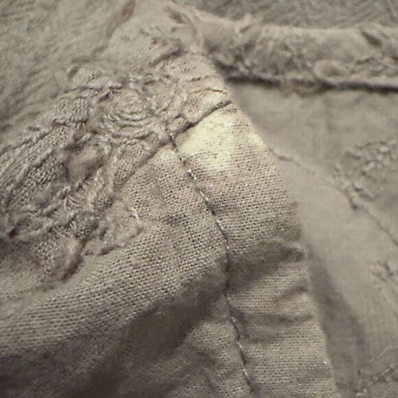 Lulu B 2 Piece Set Womens Small Brown Embroidered Frayed Top Pants Boho Cotton - Picture 12 of 14